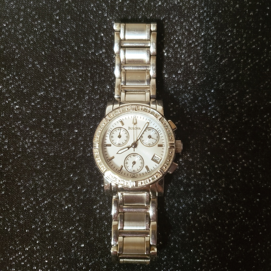 Bulova Womens Mother Of Pearl Diamond Watch